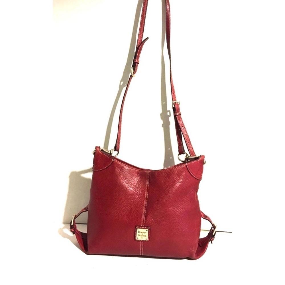 Dooney bourke Vibrant Red Leather Crossbody Bag with Adjustable Straps